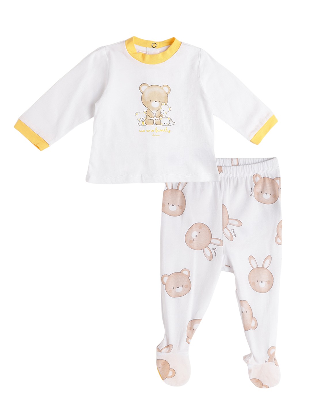 Girls Light Pink Knitted Smock with Leggings-White